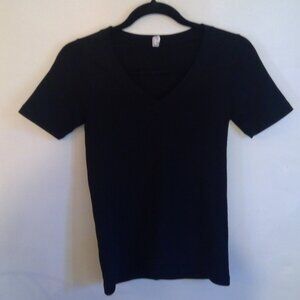 Athleta Black Ribbed Short Sleeve Top size XS